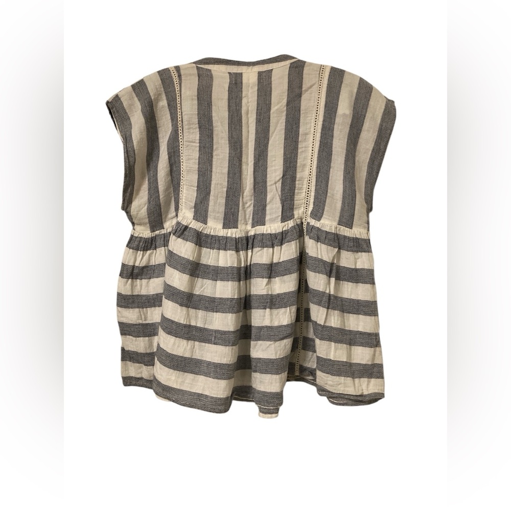 Altar’d State 100% Cotton Colorful Embroidered Striped Top. Size Small. - Picture 11 of 12